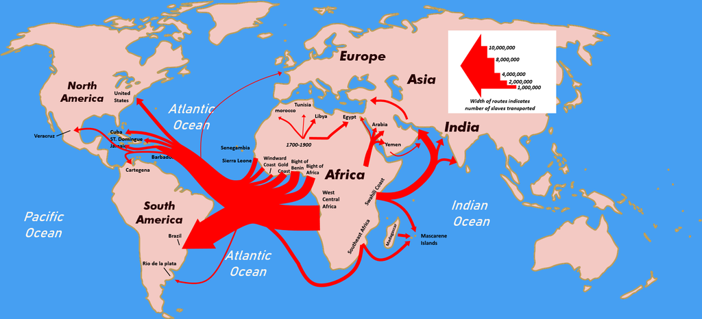 Overview of the slave trade out of Africa, 1500-1900