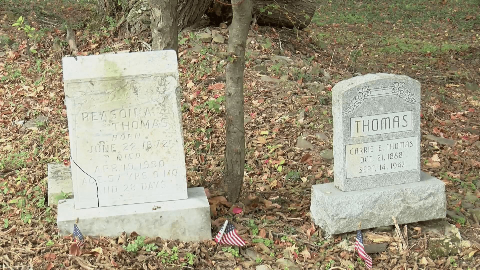 Grave markers at Red Hill Cemetery